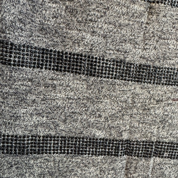 Miss Me Gray and Black Striped Rhinestone Lace Tank Top - Picture 7 of 7